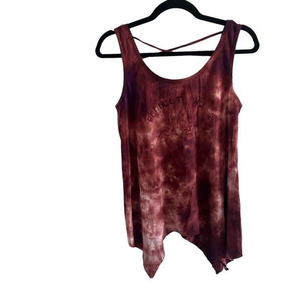 NWT Zara Tie Dye Tank Top Criss Cross Back Size L Perfect Wave Assymetrical - Picture 1 of 7
